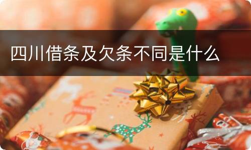 四川借条及欠条不同是什么