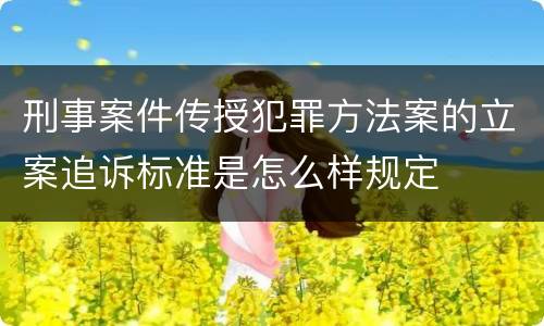 刑事案件传授犯罪方法案的立案追诉标准是怎么样规定