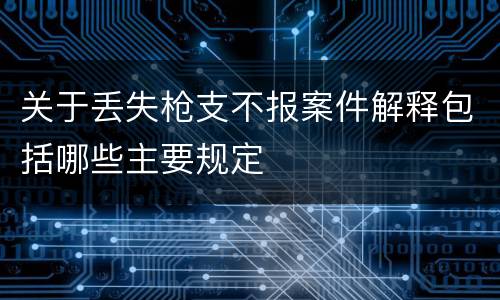 关于丢失枪支不报案件解释包括哪些主要规定