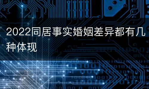 2022同居事实婚姻差异都有几种体现