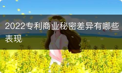 2022专利商业秘密差异有哪些表现