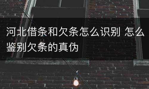 河北借条和欠条怎么识别 怎么鉴别欠条的真伪