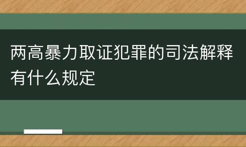 两高暴力取证犯罪的司法解释有什么规定