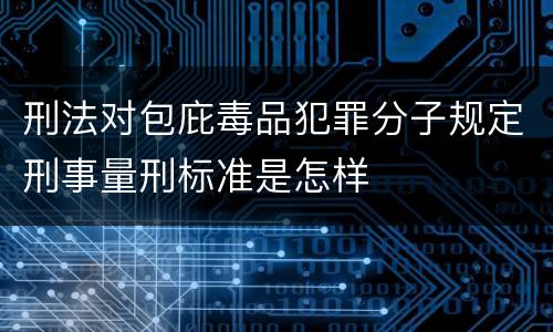 刑法对包庇毒品犯罪分子规定刑事量刑标准是怎样