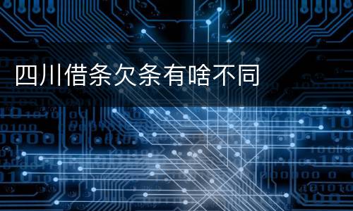 四川借条欠条有啥不同