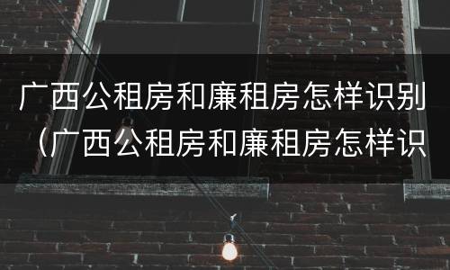 广西公租房和廉租房怎样识别（广西公租房和廉租房怎样识别信息）