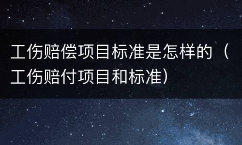工伤赔偿项目标准是怎样的（工伤赔付项目和标准）