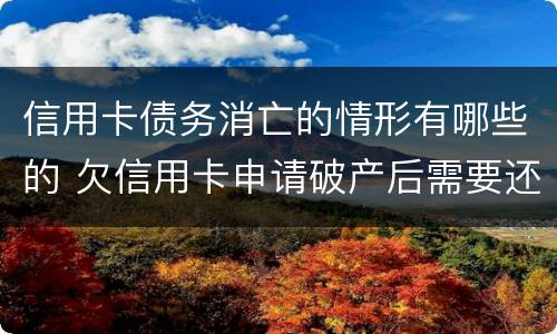 信用卡债务消亡的情形有哪些的 欠信用卡申请破产后需要还债吗