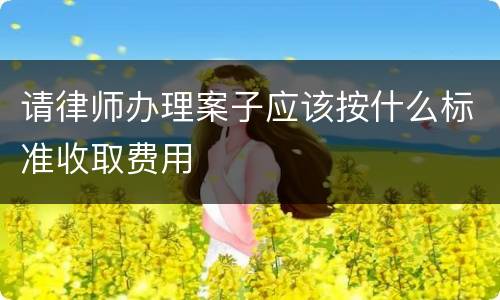 请律师办理案子应该按什么标准收取费用