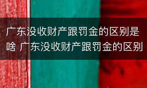 广东没收财产跟罚金的区别是啥 广东没收财产跟罚金的区别是啥呀