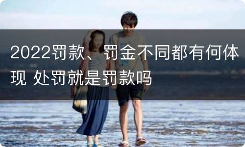 2022罚款、罚金不同都有何体现 处罚就是罚款吗