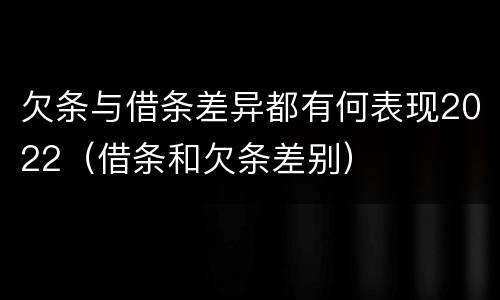 欠条与借条差异都有何表现2022（借条和欠条差别）