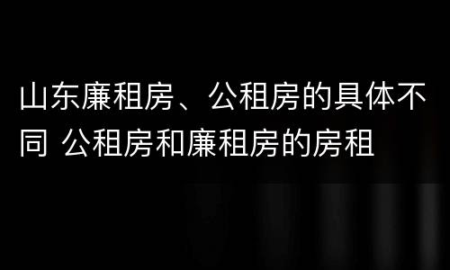 山东廉租房、公租房的具体不同 公租房和廉租房的房租