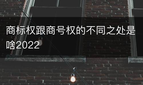 商标权跟商号权的不同之处是啥2022