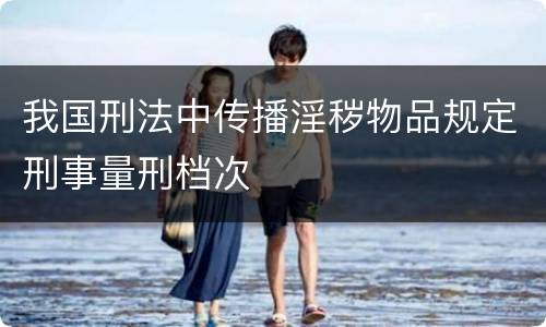 我国刑法中传播淫秽物品规定刑事量刑档次