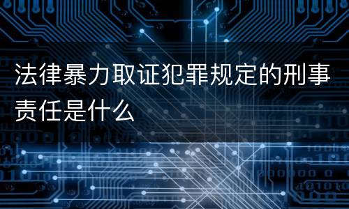 法律暴力取证犯罪规定的刑事责任是什么