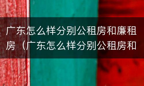 广东怎么样分别公租房和廉租房（广东怎么样分别公租房和廉租房呢）