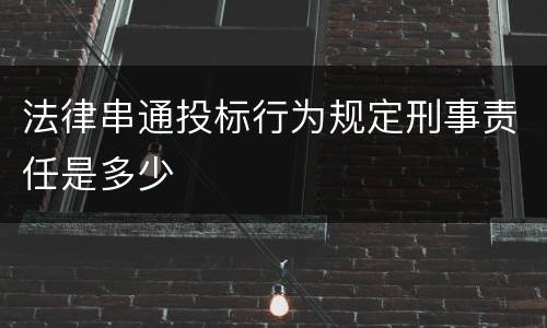法律串通投标行为规定刑事责任是多少