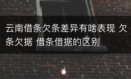 云南借条欠条差异有啥表现 欠条欠据 借条借据的区别