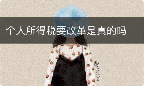 个人所得税要改革是真的吗