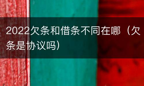 2022欠条和借条不同在哪（欠条是协议吗）