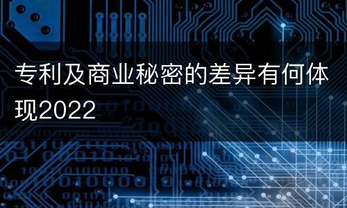 专利及商业秘密的差异有何体现2022