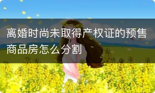 离婚时尚未取得产权证的预售商品房怎么分割