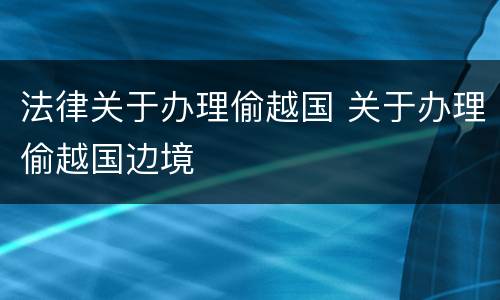 法律关于办理偷越国 关于办理偷越国边境