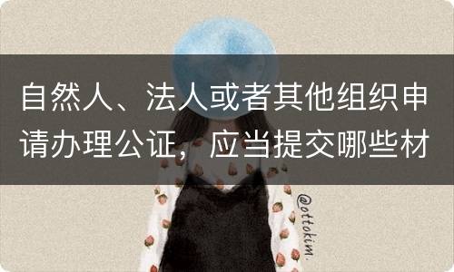 自然人、法人或者其他组织申请办理公证，应当提交哪些材料