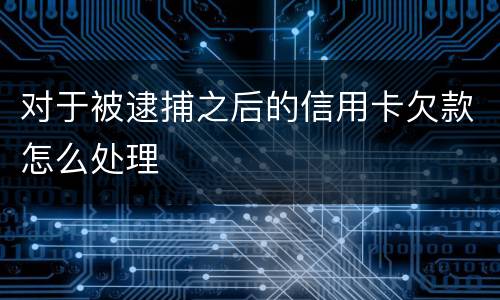对于被逮捕之后的信用卡欠款怎么处理