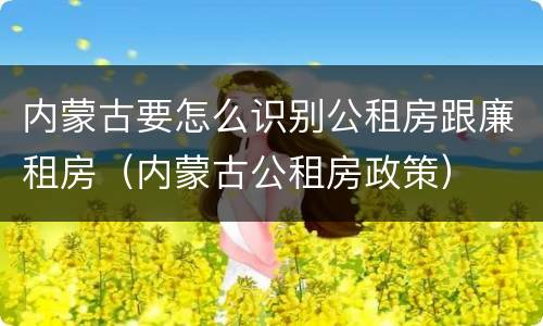 内蒙古要怎么识别公租房跟廉租房（内蒙古公租房政策）