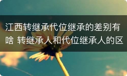 江西转继承代位继承的差别有啥 转继承人和代位继承人的区别