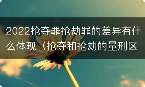 2022抢夺罪抢劫罪的差异有什么体现（抢夺和抢劫的量刑区别）