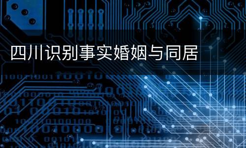 四川识别事实婚姻与同居