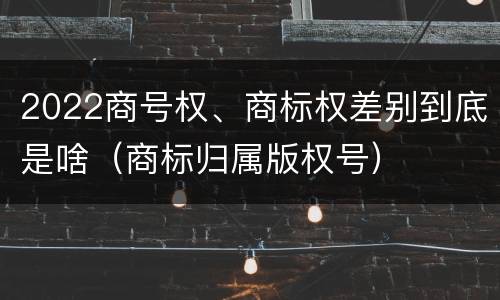 2022商号权、商标权差别到底是啥（商标归属版权号）