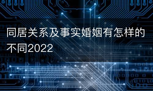 同居关系及事实婚姻有怎样的不同2022