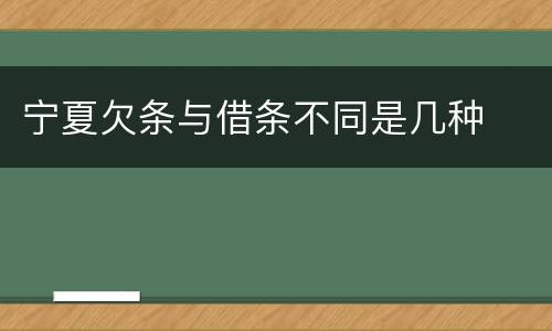 宁夏欠条与借条不同是几种