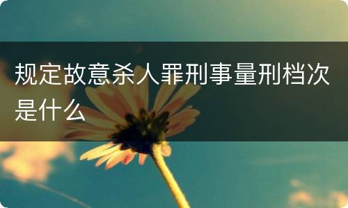 规定故意杀人罪刑事量刑档次是什么