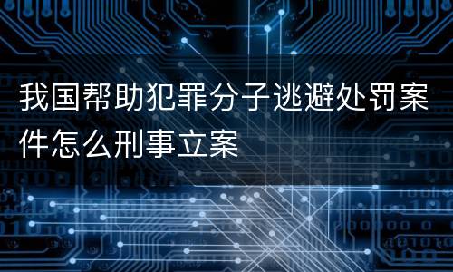 我国帮助犯罪分子逃避处罚案件怎么刑事立案
