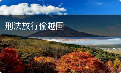 刑法放行偷越国
