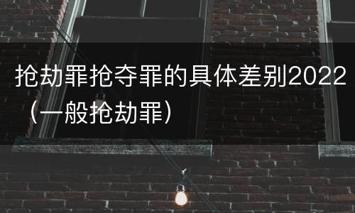 抢劫罪抢夺罪的具体差别2022（一般抢劫罪）