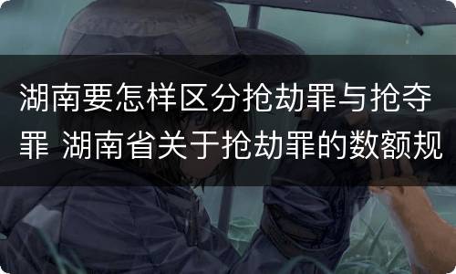 湖南要怎样区分抢劫罪与抢夺罪 湖南省关于抢劫罪的数额规定