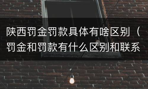 陕西罚金罚款具体有啥区别（罚金和罚款有什么区别和联系）