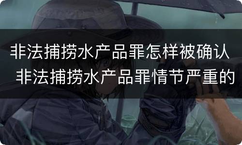 非法捕捞水产品罪怎样被确认 非法捕捞水产品罪情节严重的认定