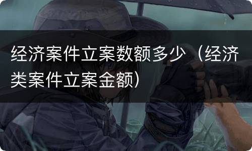 经济案件立案数额多少（经济类案件立案金额）