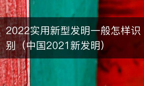 2022实用新型发明一般怎样识别（中国2021新发明）