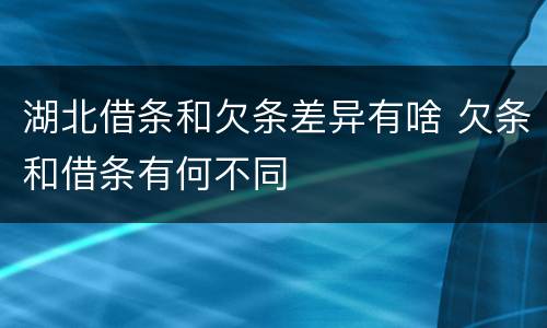 湖北借条和欠条差异有啥 欠条和借条有何不同