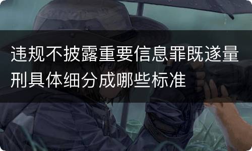 违规不披露重要信息罪既遂量刑具体细分成哪些标准