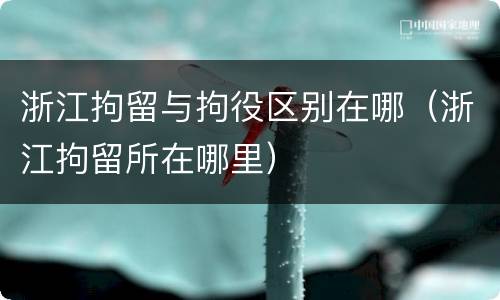 浙江拘留与拘役区别在哪（浙江拘留所在哪里）