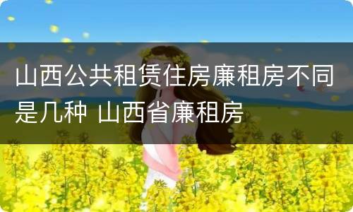 山西公共租赁住房廉租房不同是几种 山西省廉租房